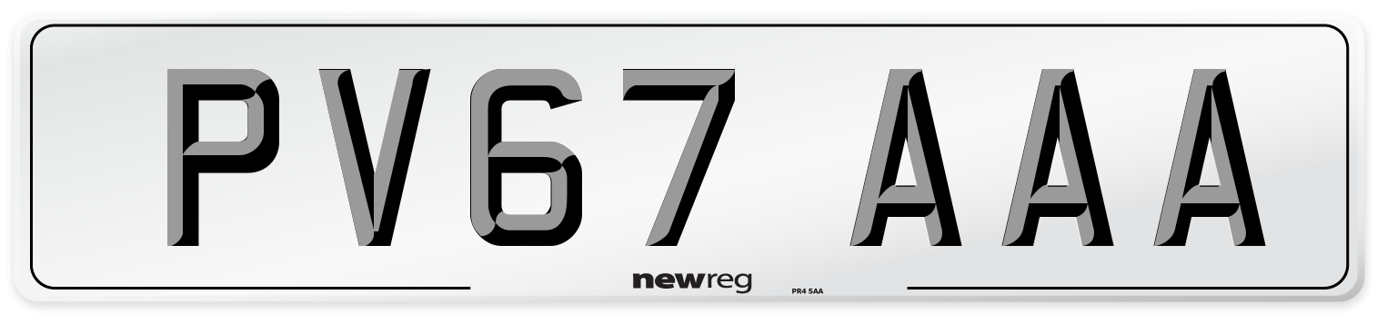 PV67 AAA Number Plate from New Reg